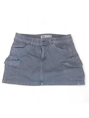 y2k gray cargo mini skirt